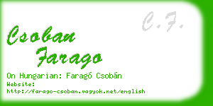 csoban farago business card