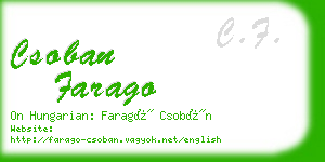 csoban farago business card